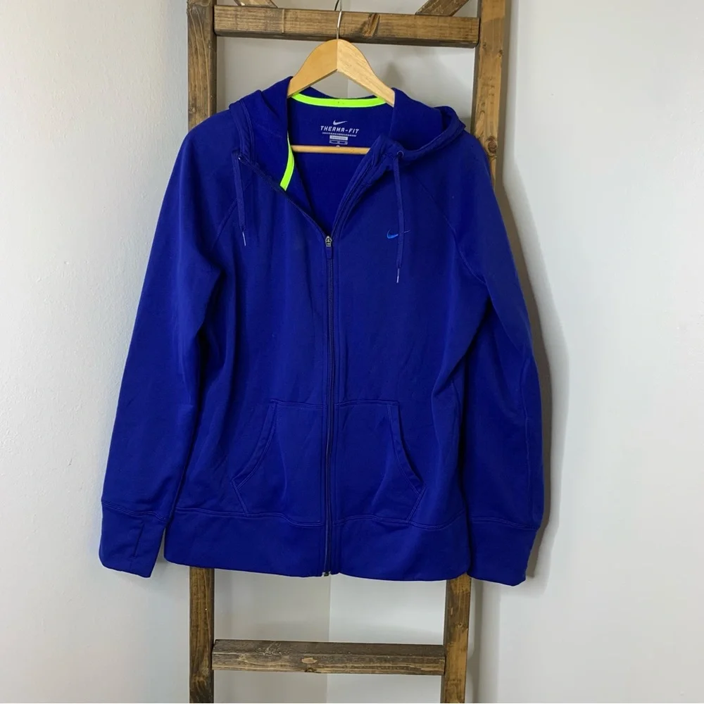Nike Therma Fit All Time Fleece Full Zip Hoodie 548805-060 Blue Women’s XL